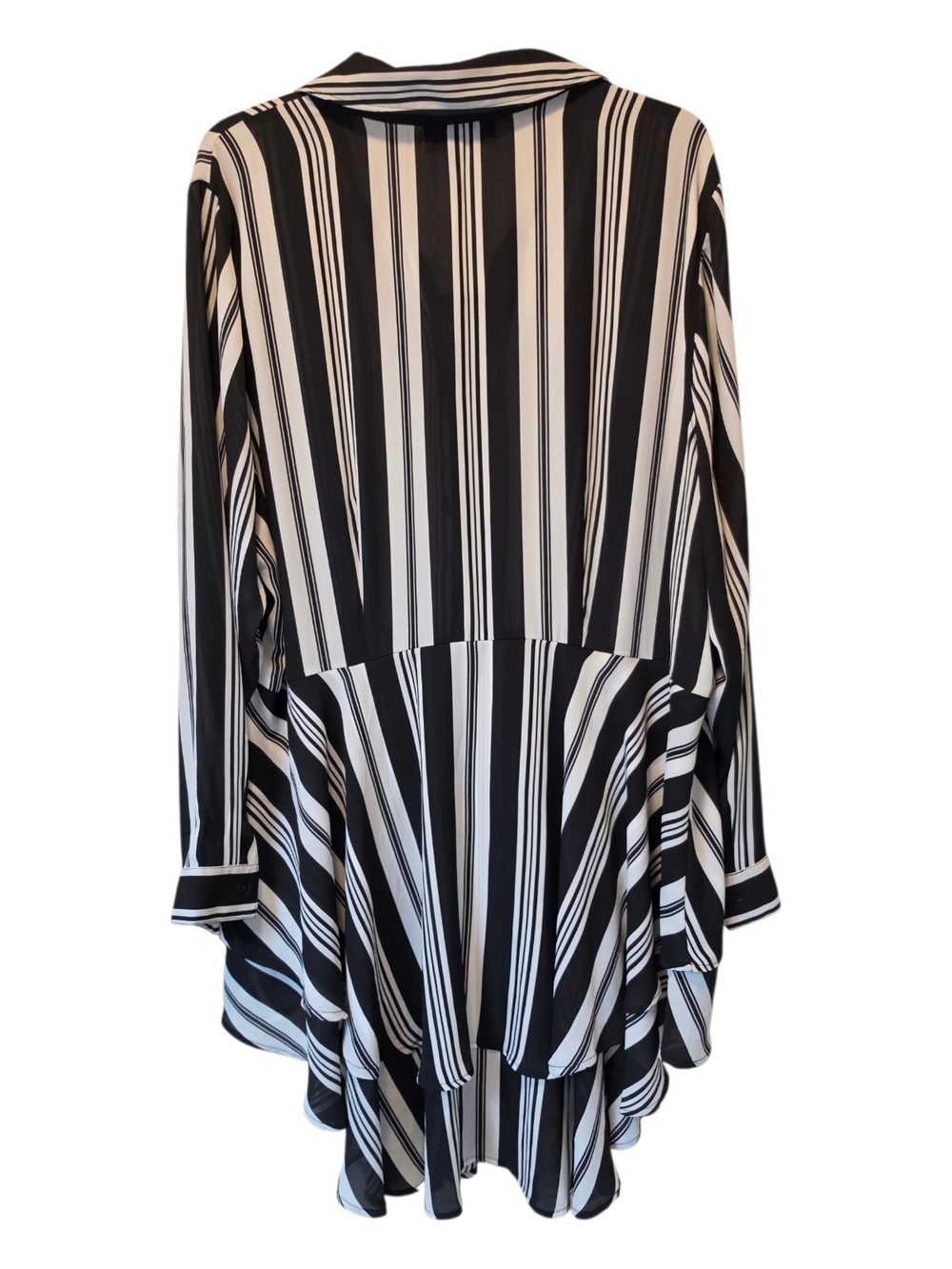 New Lane Bryant Black and White Vertical Stripe Button-Front Tunic Size 24 - Picture 5 of 5